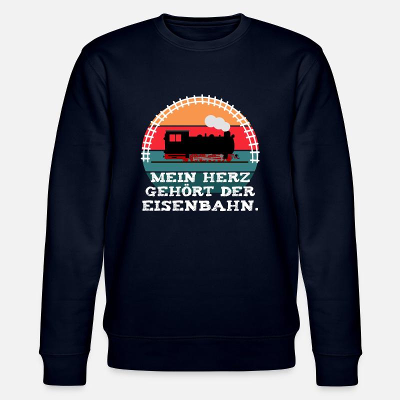Eisenbahn Leidenschaft Dampflok - Stanley/Stella Unisex Bio-Sweatshirt CHANGER  - Navy