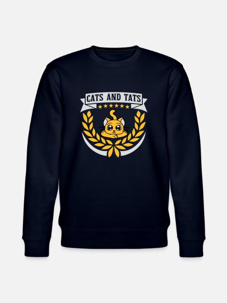 cats and tats quote - Stanley/Stella CHANGER Unisex Organic Sweatshirt - navy