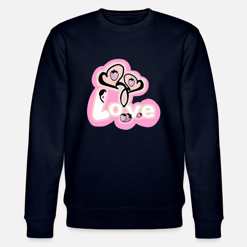 Liebe - Erdbeeren - Stanley/Stella Unisex Bio-Sweatshirt CHANGER  - Navy