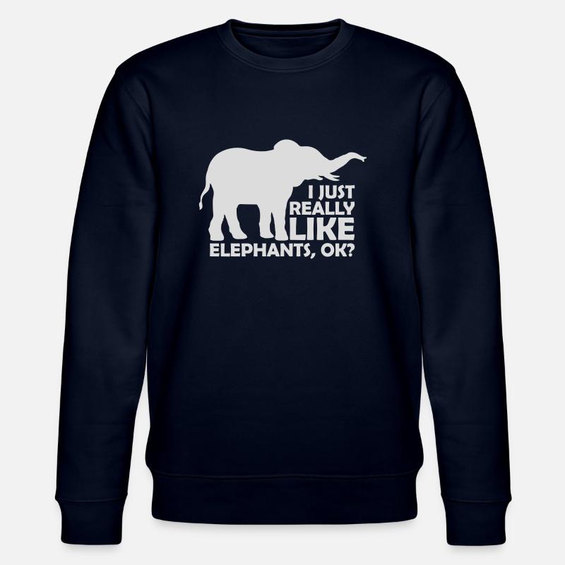 I really like elephants - Stanley/Stella CHANGER Unisex Organic Sweatshirt - navy