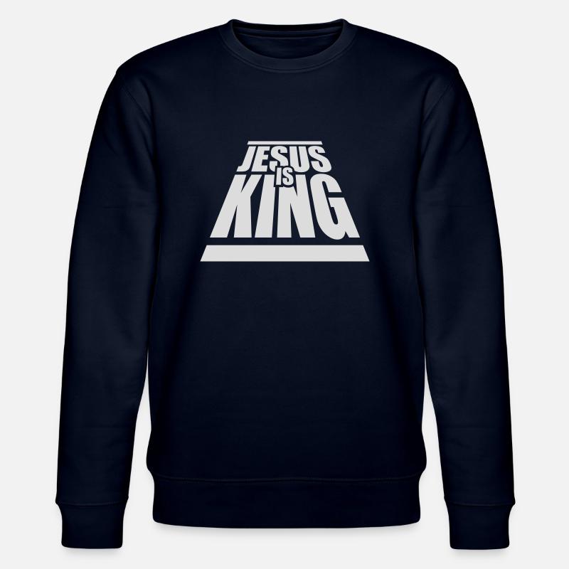 jesus is king quote - Stanley/Stella CHANGER Unisex Organic Sweatshirt - navy