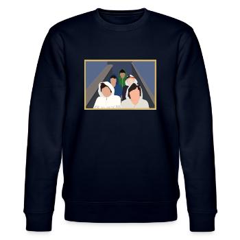 Boys stairs - Stanley/Stella Unisex Bio-Sweatshirt CHANGER  - Navy - Vorne - Nik (191cm) & Marisol (170cm)