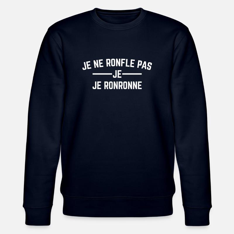 Je ne ronfle pas, Je ronronne - Sweat bio CHANGER Stanley/Stella Unisexe - marine