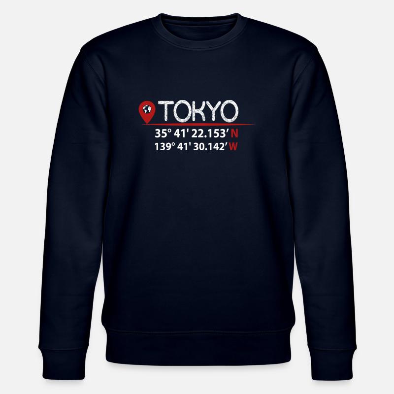 Coordonnées GPS de TOKYO - Sweat bio CHANGER Stanley/Stella Unisexe - marine