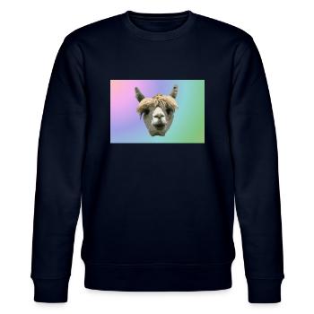 brotdose lama - Stanley/Stella Unisex Bio-Sweatshirt CHANGER  - Navy - Vorne - Nik (191cm) & Marisol (170cm)