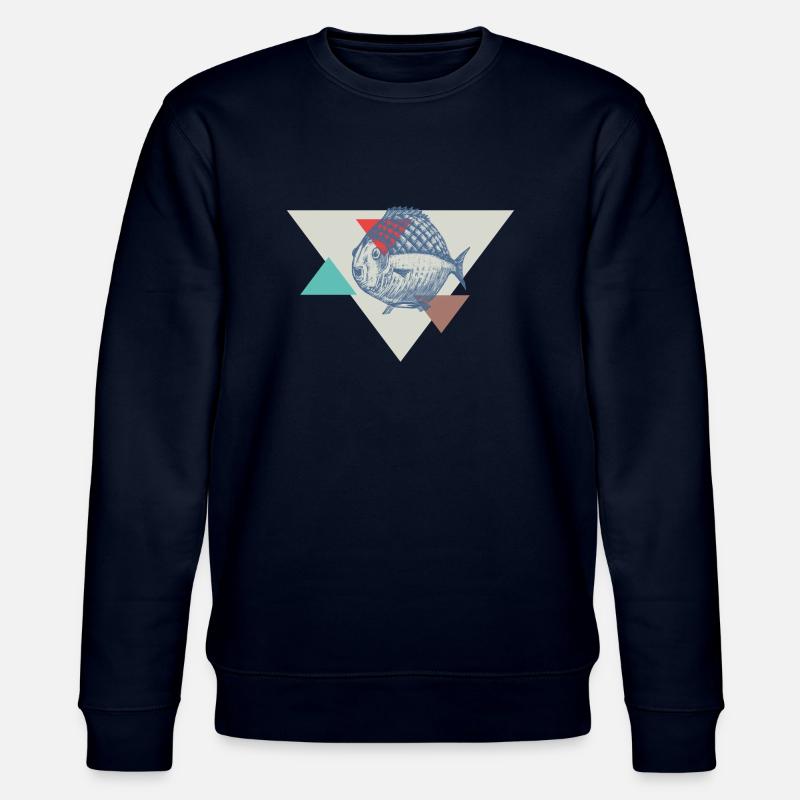 Fish triangle design - Stanley/Stella CHANGER Unisex Organic Sweatshirt - navy
