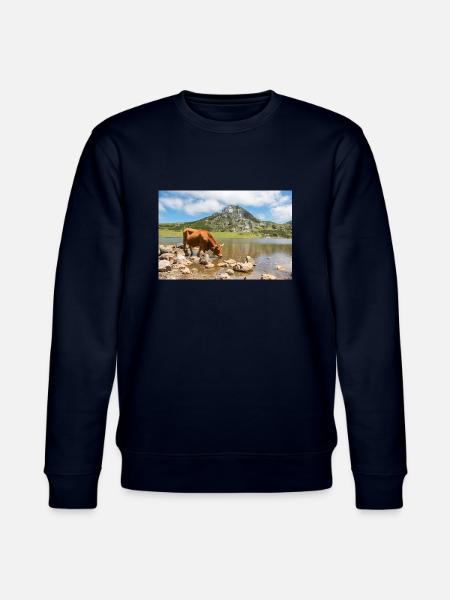 Kuh in den Bergen von Asturien - Stanley/Stella Unisex Bio-Sweatshirt CHANGER - Navy