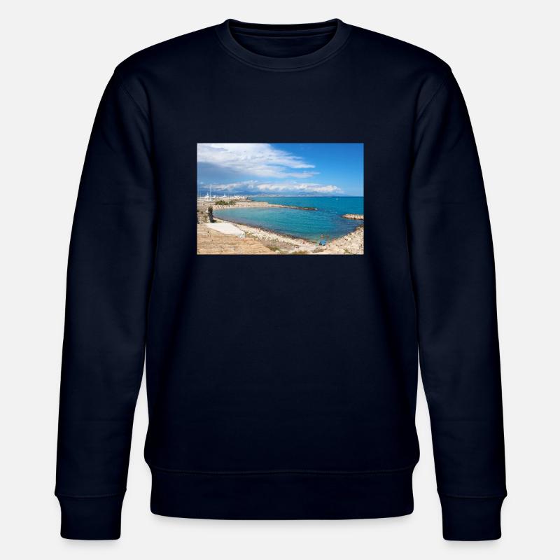 Strand in Antibes Côte d’Azur Frankreich Poster - Stanley/Stella Unisex Bio-Sweatshirt CHANGER - Navy