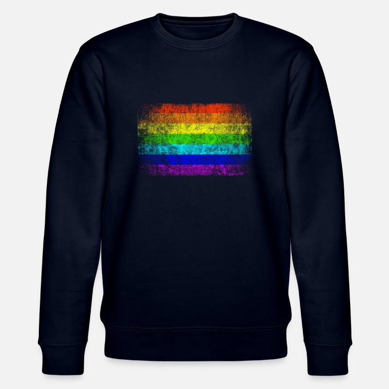 Peace Regenbogen Flagge - Stanley/Stella Unisex Bio-Sweatshirt CHANGER  - Navy