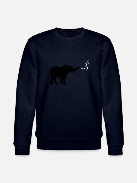 Smoking Elephant Joint Weed - Stanley/Stella CHANGER Unisex Organic Sweatshirt - navy