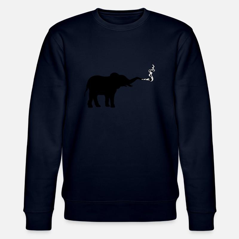 Kiffender Elefant Joint Weed - Stanley/Stella Unisex Bio-Sweatshirt CHANGER  - Navy