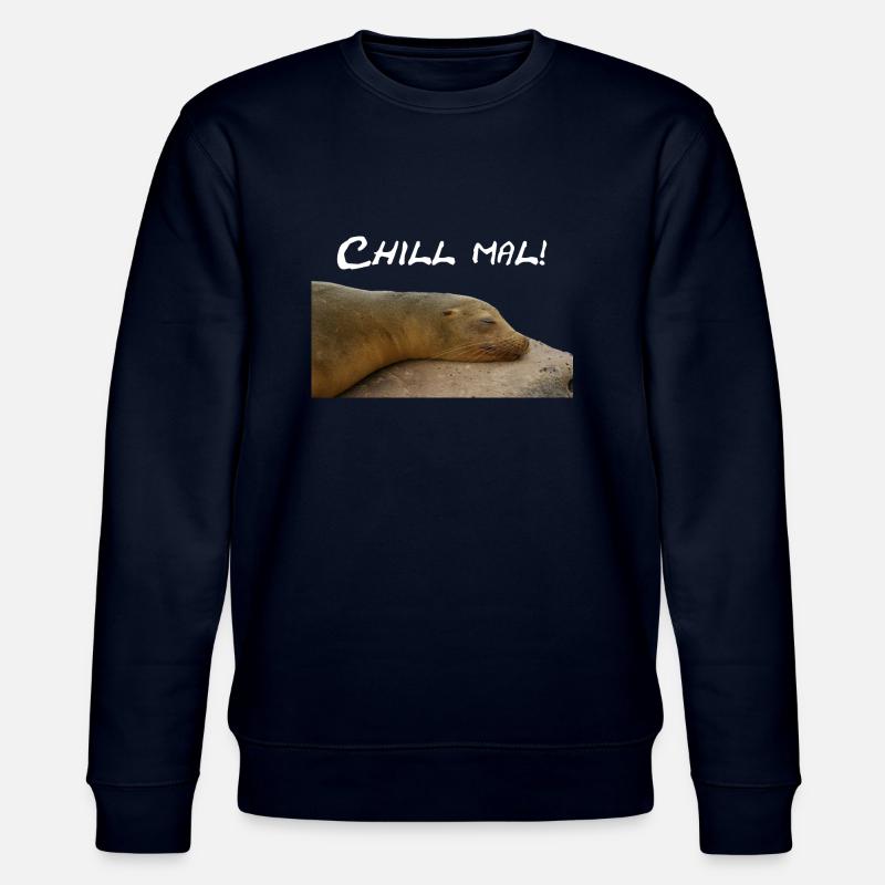 Robbe Chillt auf Stein - Stanley/Stella Unisex Bio-Sweatshirt CHANGER - Navy