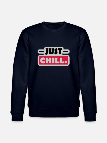Just Chill Text Logo - Stanley/Stella CHANGER Unisex Organic Sweatshirt - navy