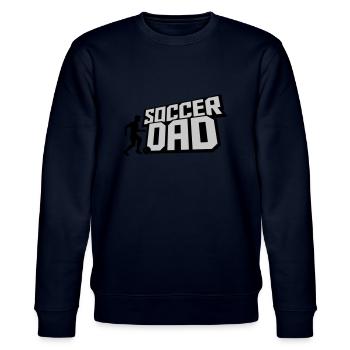 Ball Kicker Soccer Dad - Stanley/Stella CHANGER Unisex Organic Sweatshirt - navy - Front - Nik (191cm) & Marisol (170cm)