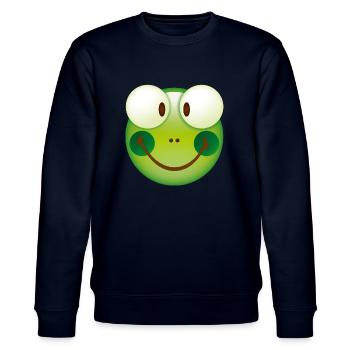 Smiley Frog - Stanley/Stella Unisex Bio-Sweatshirt CHANGER  - Navy - Vorne - Nik (191cm) & Marisol (170cm)