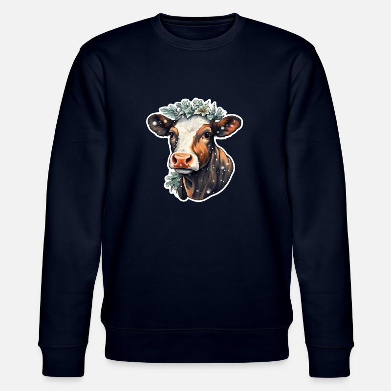 Adventliches Kalb mit Kranz - Stanley/Stella Unisex Bio-Sweatshirt CHANGER  - Navy