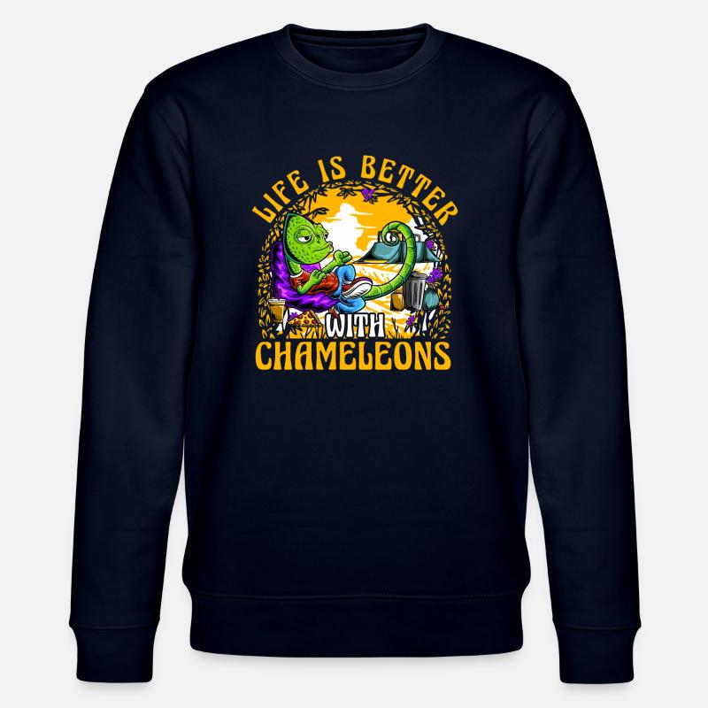 Life is better with Chameleon - Stanley/Stella CHANGER Unisex Organic Sweatshirt - navy