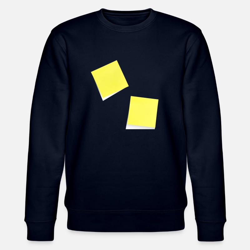 note jaune , adhésif , sticky note - Sweat bio CHANGER Stanley/Stella Unisexe - marine