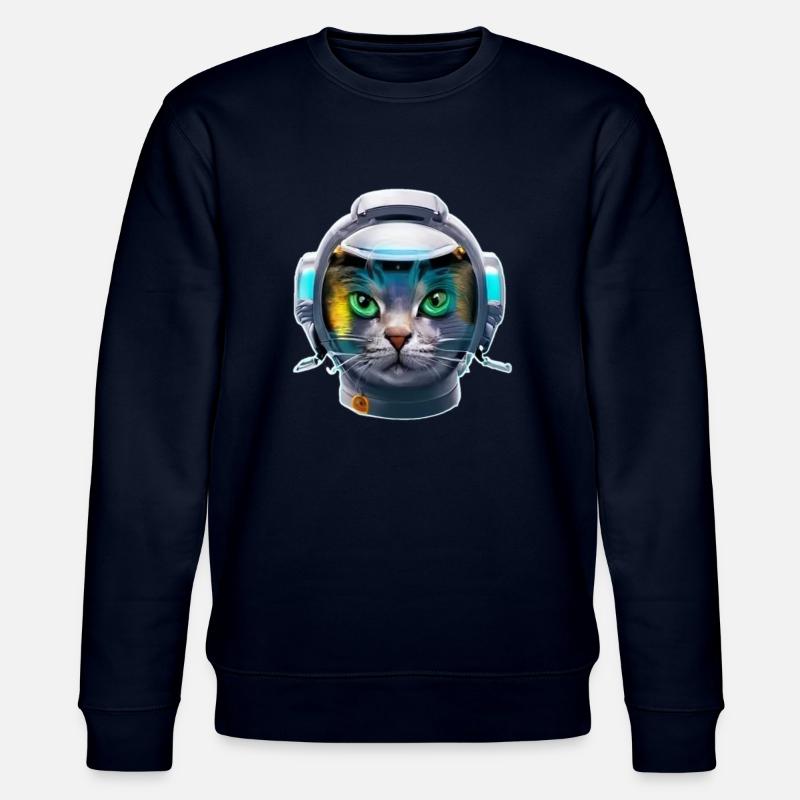 Cyborg-Katze der Zukunft - Stanley/Stella Unisex Bio-Sweatshirt CHANGER  - Navy