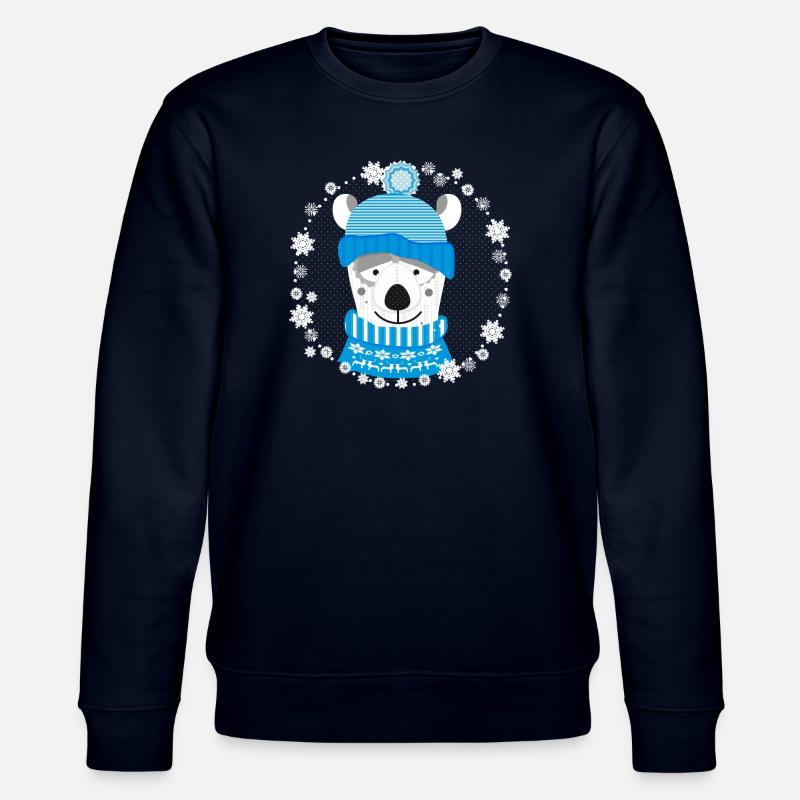 Eisbär mit Mütze und Pulli - Stanley/Stella Unisex Bio-Sweatshirt CHANGER  - Navy
