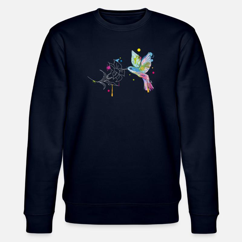 Un colibri et une fleur - Sweat bio CHANGER Stanley/Stella Unisexe - marine