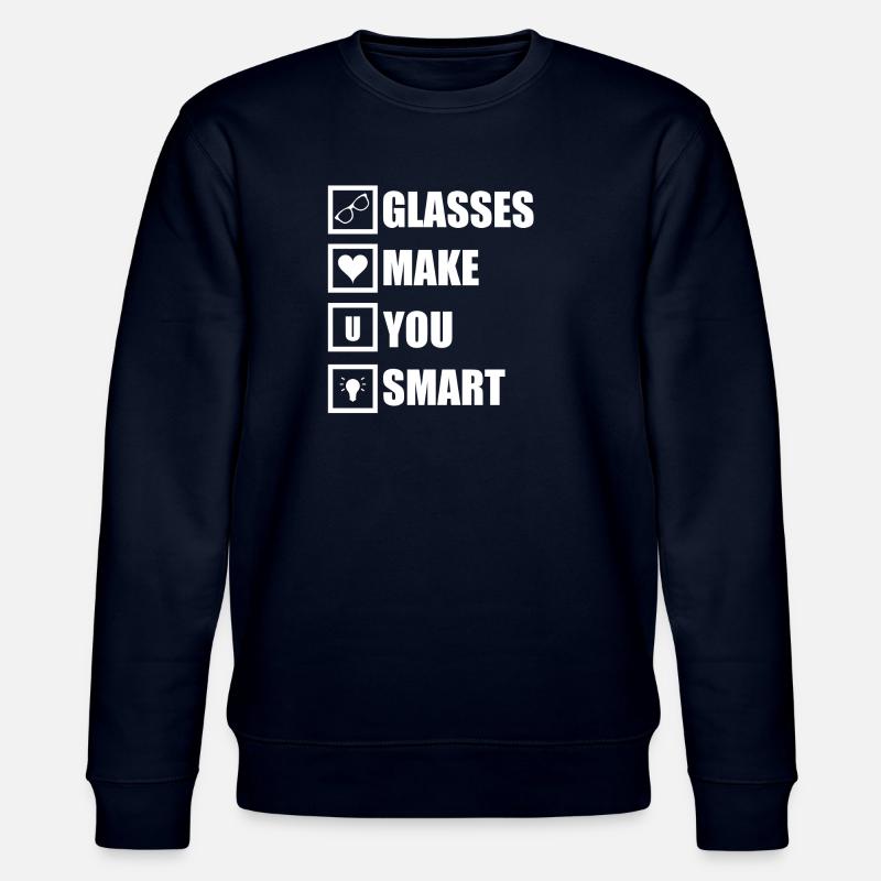 Glasses make you smart - Stanley/Stella CHANGER Unisex Organic Sweatshirt - navy