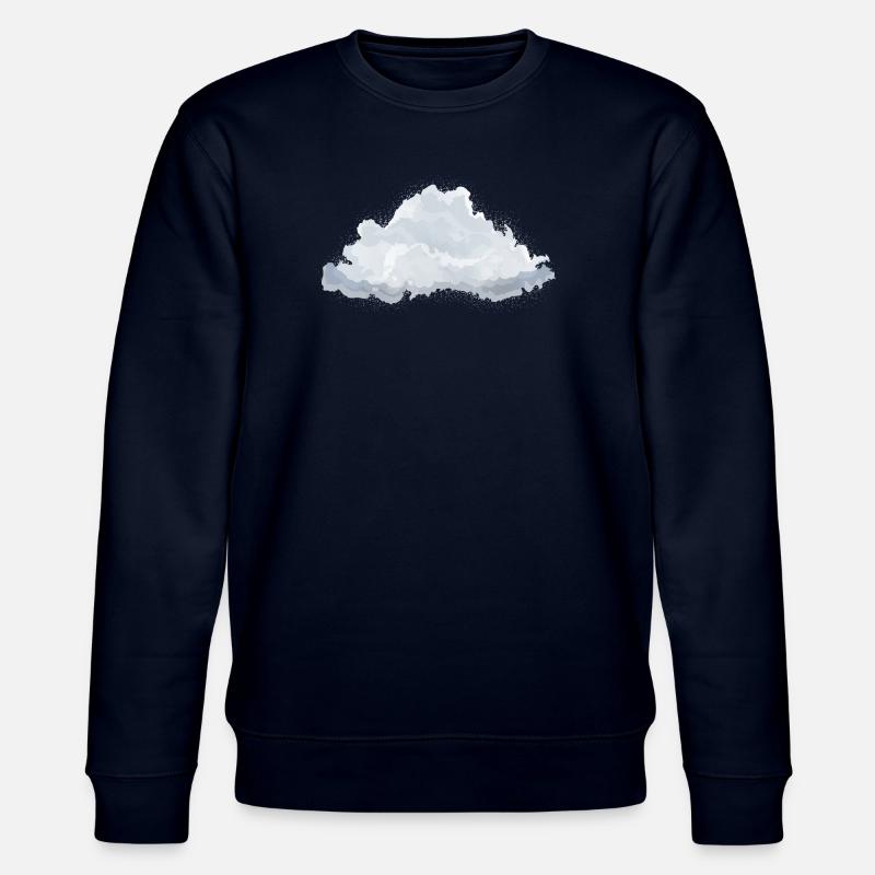 single drawn fluffy white cloud - Stanley/Stella CHANGER Unisex Organic Sweatshirt - navy