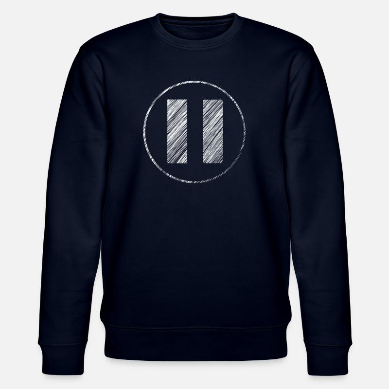 Handgezeichnetes Pause-Symbol im Scribble-Look - Stanley/Stella Unisex Bio-Sweatshirt CHANGER  - Navy