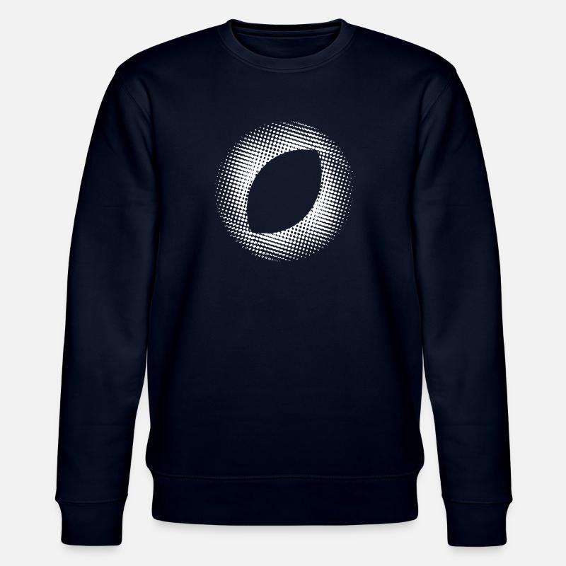en pointillés, ovale blanc - Sweat bio CHANGER Stanley/Stella Unisexe - marine