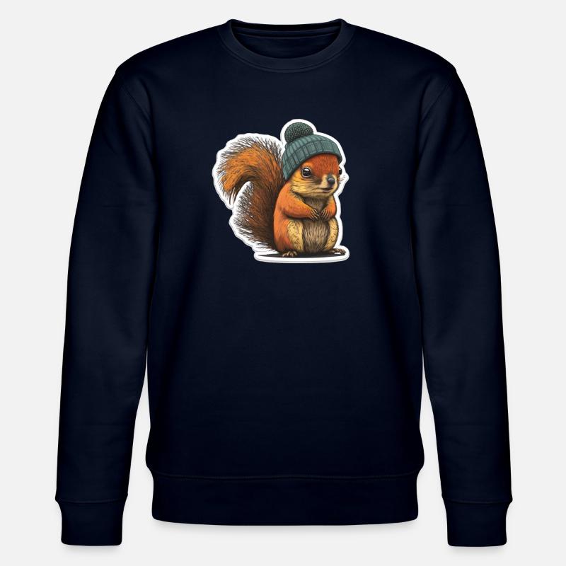Eichhörnchen mit Beanie - Stanley/Stella Unisex Bio-Sweatshirt CHANGER  - Navy