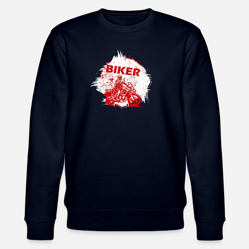 Red Biker Motorcycle Splash Effect - Stanley/Stella CHANGER Unisex Organic Sweatshirt - navy
