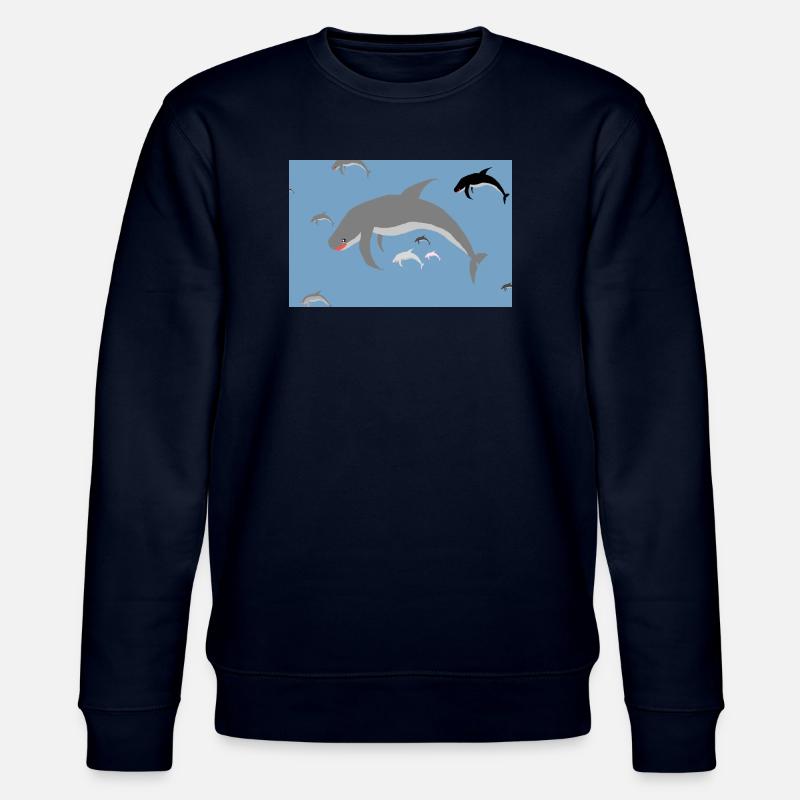 Delfinenschwarm Blaues Meer - Stanley/Stella Unisex Bio-Sweatshirt CHANGER  - Navy