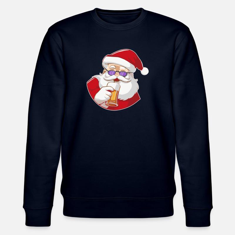Weihnachtsmann mit Bier und Sonnenbrille - Stanley/Stella Unisex Bio-Sweatshirt CHANGER - Navy