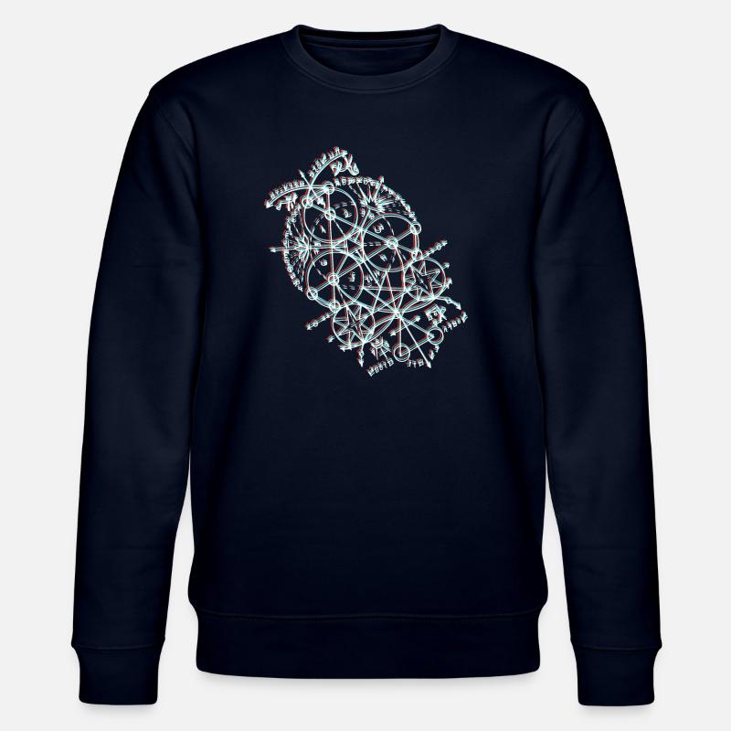 Orbite géométrique anaglyphe - Sweat bio CHANGER Stanley/Stella Unisexe - marine