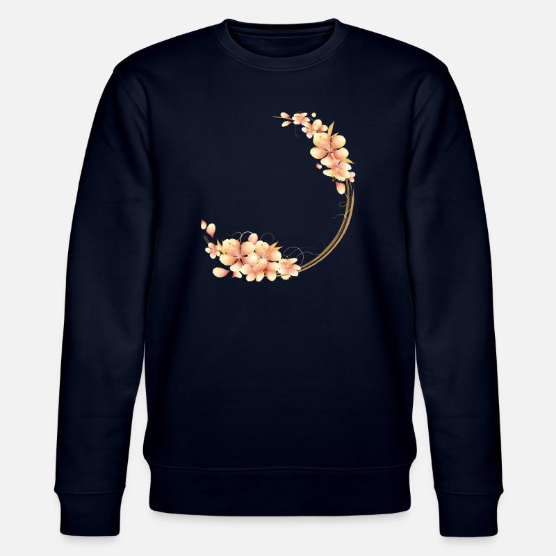 Pfirsichblüten Kranz im samtig-weichen Pfirsichton - Stanley/Stella Unisex Bio-Sweatshirt CHANGER  - Navy