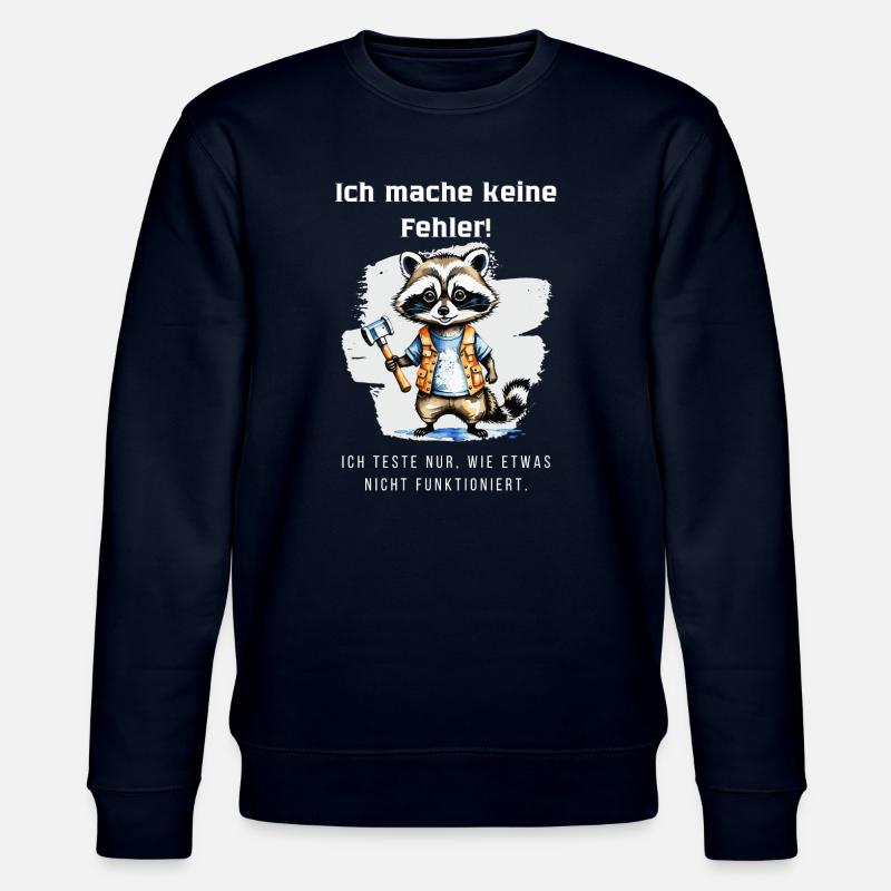 Creative Reinterpretation: Raccoon & His Hammer - Stanley/Stella CHANGER Unisex Organic Sweatshirt - navy