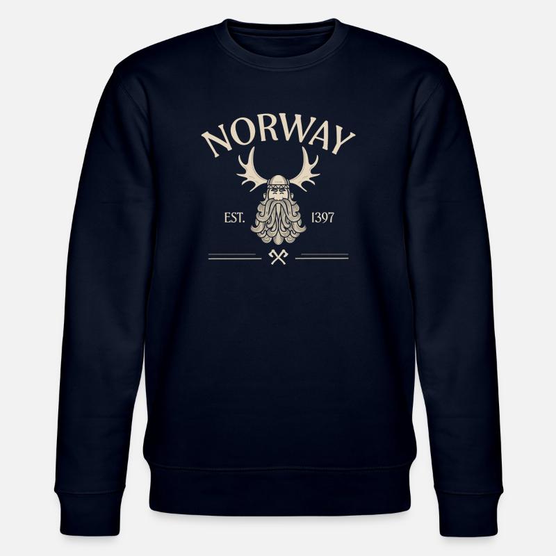 Norway - Viking Beard - Mosses - Stanley/Stella CHANGER Unisex Organic Sweatshirt - navy