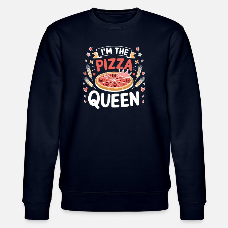 Ich bin die Pizza-Queen - Stanley/Stella Unisex Bio-Sweatshirt CHANGER  - Navy