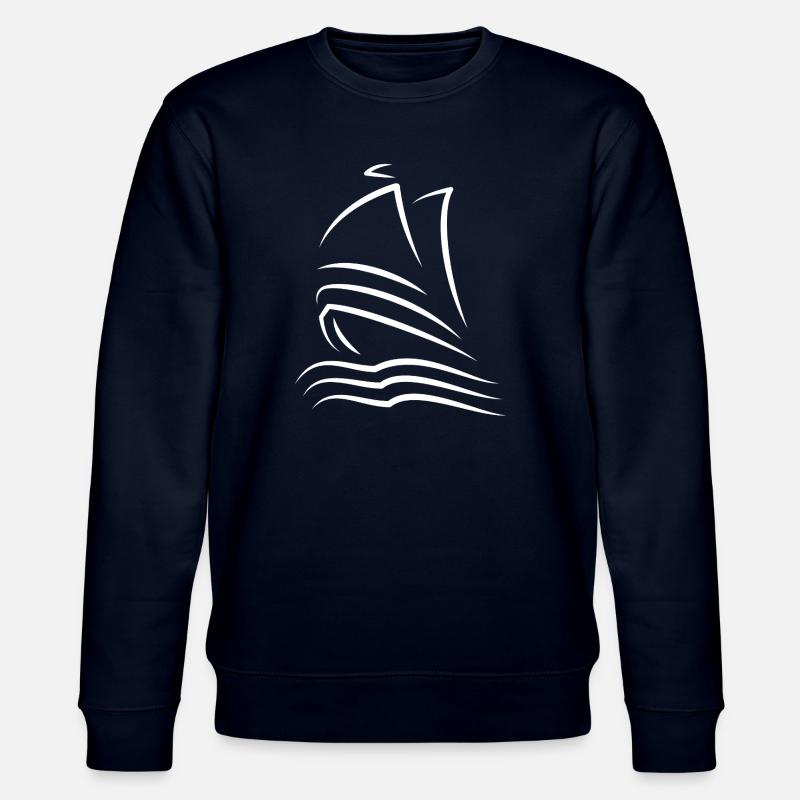 Minimalistisches Stretch-Segelschiff - Stanley/Stella Unisex Bio-Sweatshirt CHANGER  - Navy
