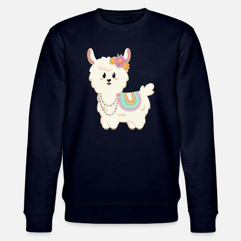 Été, soleil, lama à fleurs - Sweat bio CHANGER Stanley/Stella Unisexe - marine