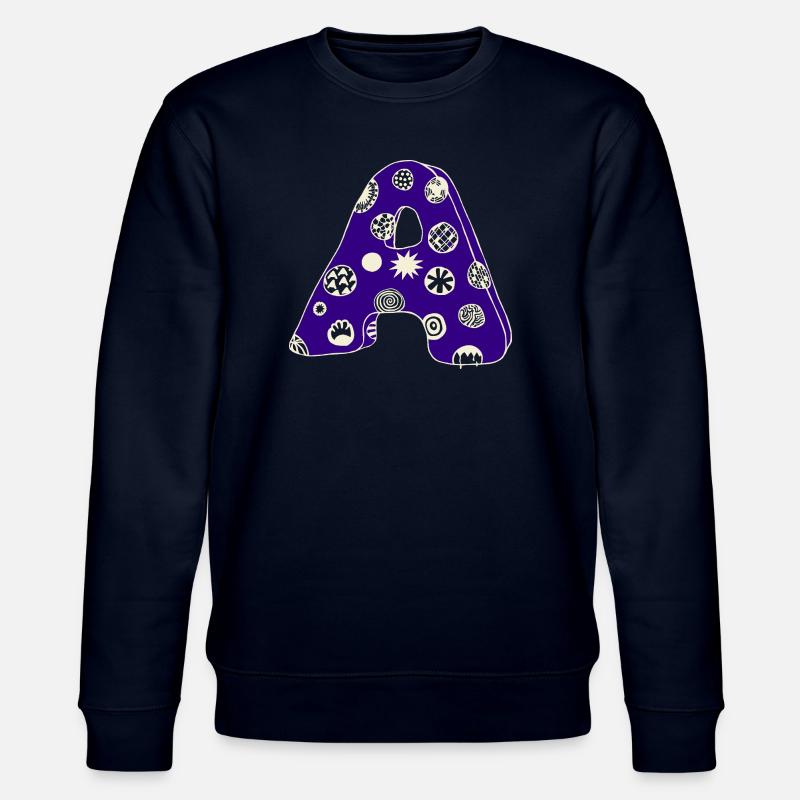 Buchstabe A mit Charakter in blau - Stanley/Stella Unisex Bio-Sweatshirt CHANGER - Navy
