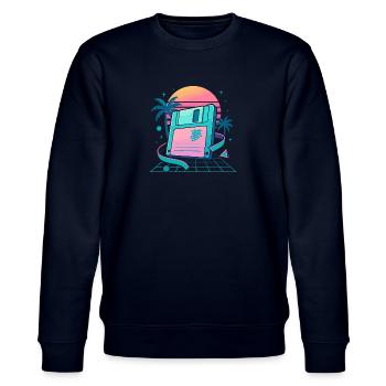 Retro Floppy Dream - Stanley/Stella CHANGER Unisex Organic Sweatshirt - navy - Front - Nik (191cm) & Marisol (170cm)