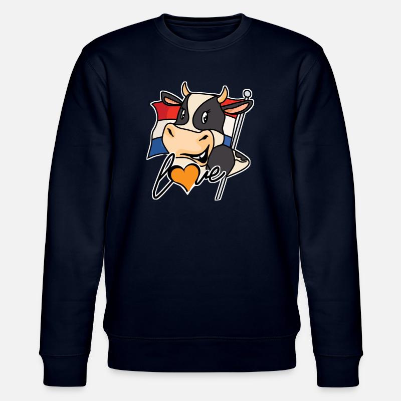 Vache avec drapeau et cœur - Sweat bio CHANGER Stanley/Stella Unisexe - marine