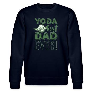 Star Wars: Mandalorian Yoda Best Dad Ever Motiv - Stanley/Stella Unisex Bio-Sweatshirt CHANGER  - Navy - Vorne - Nik (191cm) & Marisol (170cm)