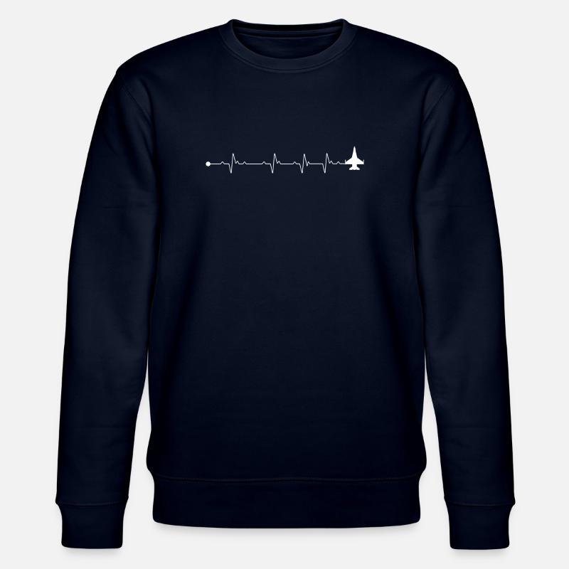 Herzschlag-Düsenflugzeug - Stanley/Stella Unisex Bio-Sweatshirt CHANGER  - Navy