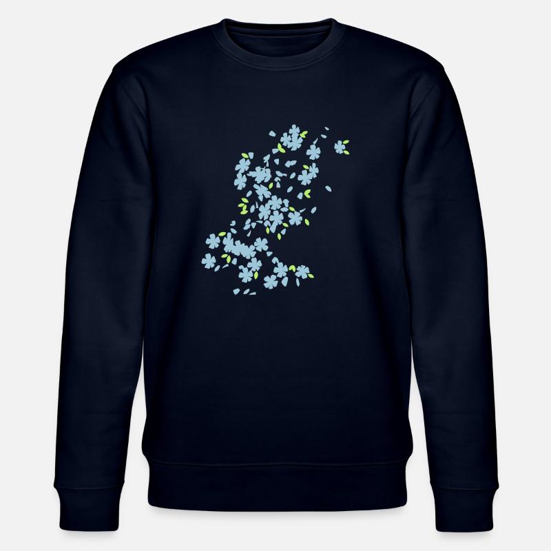 Blütenregen / raining blossoms (2c) - Stanley/Stella Unisex Bio-Sweatshirt CHANGER  - Navy