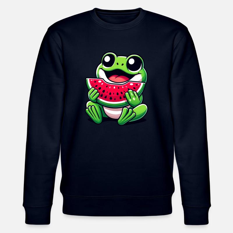 Grenouille Pastèque Fruité Drôle - Sweat bio CHANGER Stanley/Stella Unisexe - marine