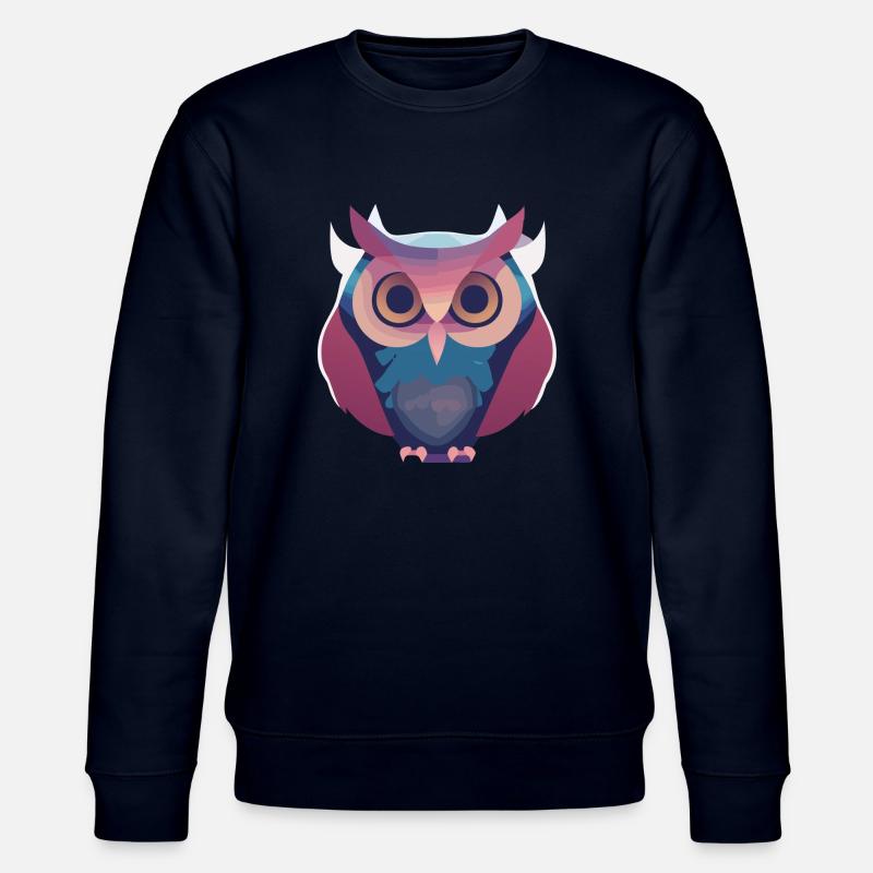 Träumende Eule (Dreamy Animals Collection) - Stanley/Stella Unisex Bio-Sweatshirt CHANGER - Navy
