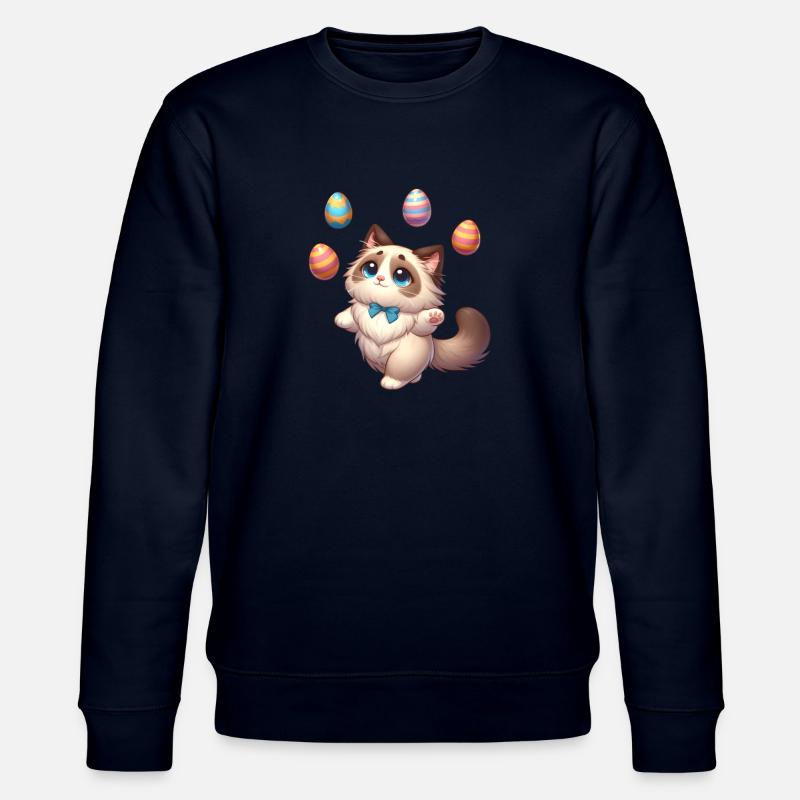 Ragdoll Cat Easter Juggler - Stanley/Stella CHANGER Unisex Organic Sweatshirt - navy