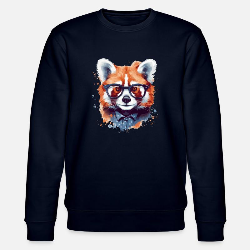 Eli the red panda - Stanley/Stella CHANGER Unisex Organic Sweatshirt - navy
